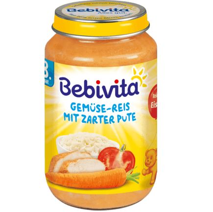 Bebivita メニュー 野菜ライス やわらか七面鳥入り 8か月から 220g