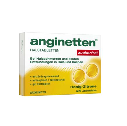 anginetten のど飴 ハチミツレモン 無糖 24個