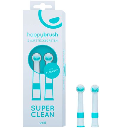 happybrush 替えブラシヘッド スーパークリーン 白 2個