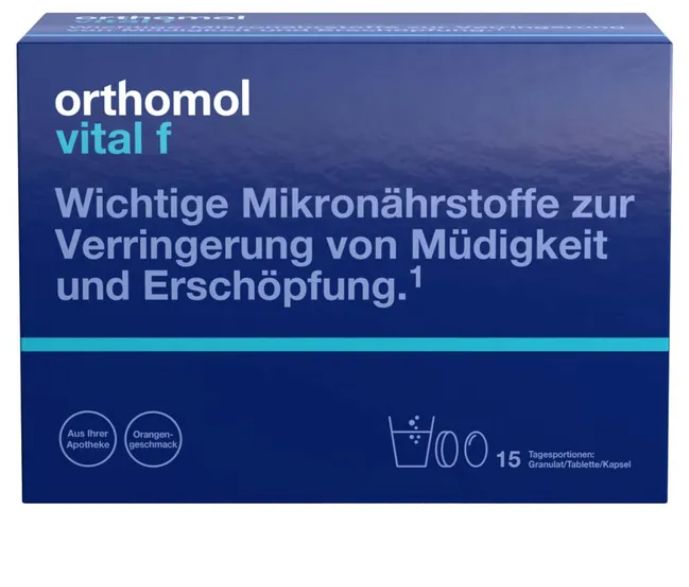 orthomol immun オーソモル イミューン サプリメント Orthomol Vital f f?r Frauen オーソモル バイタル f フォーウィメン オレンジ味 -顆粒/錠剤/カプセル 15個入り