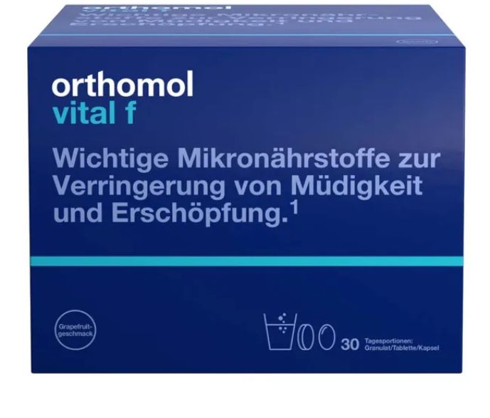 orthomol immun オーソモル イミューン サプリメント Orthomol Vital f f?r Frauen オーソモル バイタル f フォーウィメン グレープフルーツ味 -顆粒/錠剤/カプセル 30個入り