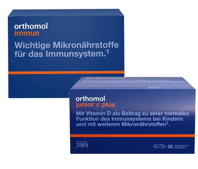 orthomol immun オーソモル イミューン サプリメント Orthomol Immun Trinkfl?schchen/Tabletten + Orthomol junior C plus オーソモル イミューン＋オーソモル ジュニア C プラス 1セット