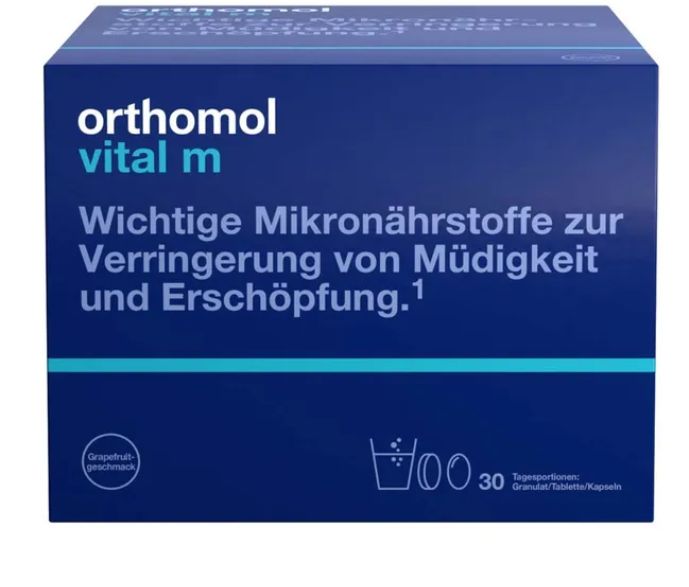 orthomol immun オーソモル イミューン サプリメント Orthomol Vital m f?r M?nner オーソモル バイタル m フォーメン グレープフルーツ味 - 顆粒/錠剤/カプセル 30個入り