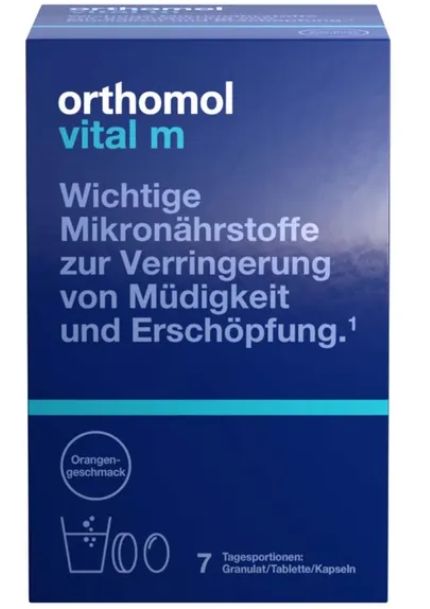 orthomol immun オーソモル イミューン サプリメント Orthomol Vital m f?r M?nner オーソモル バイタル m フォーメン オレンジ味 -顆粒/錠剤/カプセル 7個入り