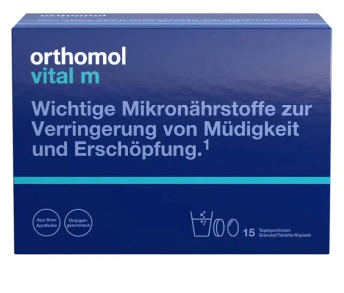 orthomol immun オーソモル イミューン サプリメント Orthomol Vital m f?r M?nner オーソモル バイタル m フォーメン オレンジ味 -顆粒/錠剤/カプセル 15個入り