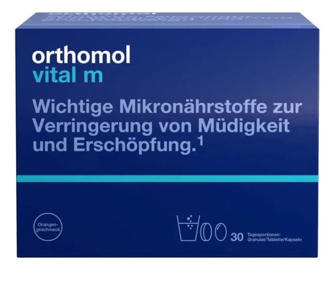 orthomol immun オーソモル イミューン サプリメント Orthomol Vital m f?r M?nner オーソモル バイタル m フォーメン オレンジ味 -顆粒/錠剤/カプセル 30個入り