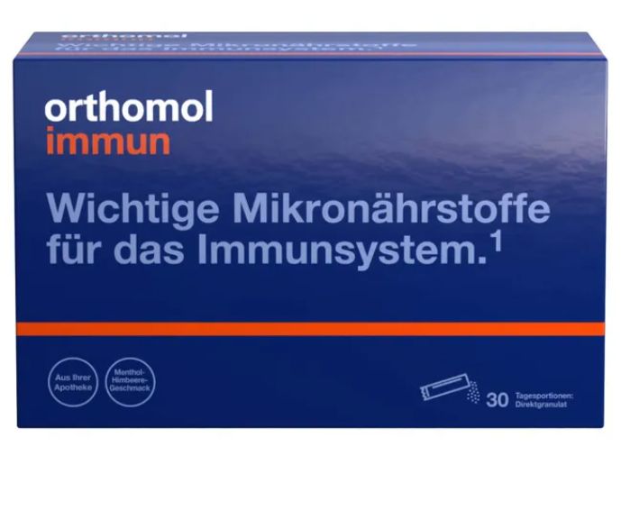 orthomol immun オーソモル イミューン サプリメント Orthomol Immun オーソモル イミューン  メントール-ラズベリー味 -直接顆粒 30個入り