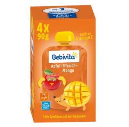 Bebivita スクイズパック リンゴ・桃・マンゴー 1歳から 90g×4個(0.36kg)