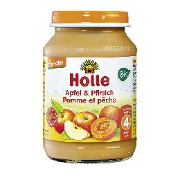 ホレ(Holle)オーガニック 離乳食 リンゴ 桃  (4ヵ月〜) 190g × 2個セット