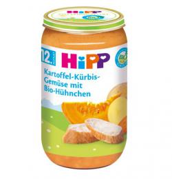 HIPP (ヒップ) 離乳食 カボチャ 野菜 鶏肉 (12ヶ月から) 250g × 4個セット