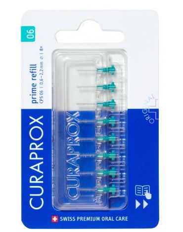 CURAPROX CPS06 プライム 歯間ブラシ 詰替用 (8本入り、 ターコイズ)