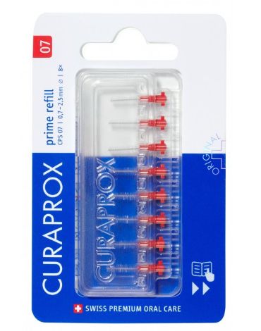 CURAPROX CPS07 プライム 歯間ブラシ 詰替用パック (8本入り、 レッド)