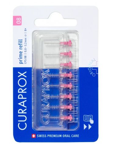 CURAPROX CPS08 プライム 歯間ブラシ 詰替用パック (8本入り、 ピンク)