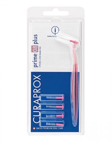 CURAPROX CPS08 歯間ブラシ (ホルダー1本+歯間ブラシ5本入り、ピンク)