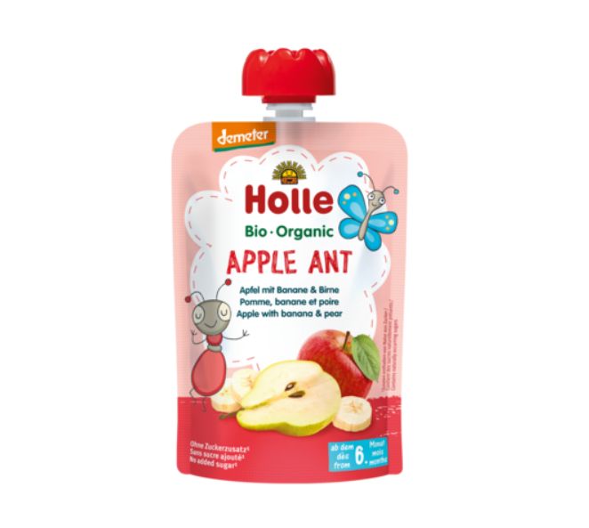 ホレ(Holle) リンゴ&バナナ ピューレ パウチ (洋ナシ入り) 6か月から 100g