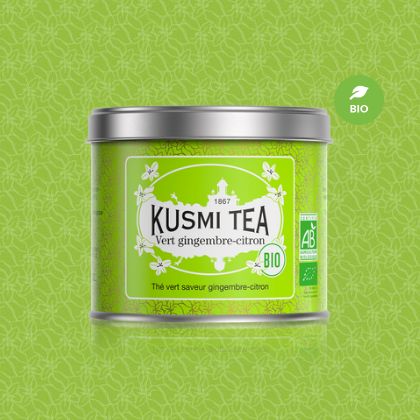 KUSMI TEA クスミティー グリーンティージンジャーレモン オーガニック メタルカン 100g