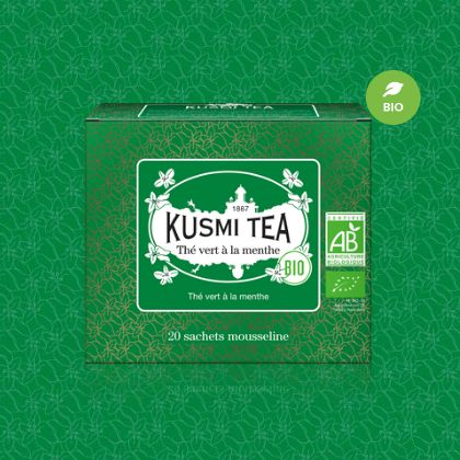 KUSMI TEA クスミティー ミントグリーンティー オーガニック ティーバッグ 20個