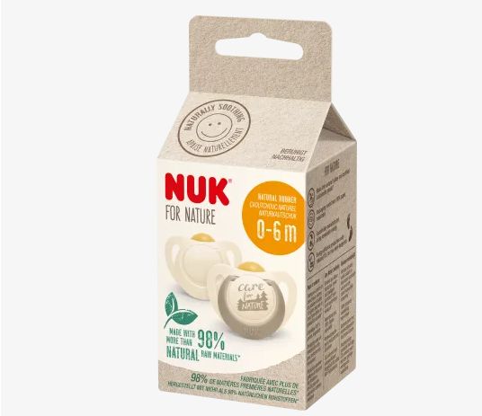 NUK ヌーク フォーネイチャーラテックス おしゃぶり クリーム サイズ1 0〜6ヶ月 2個