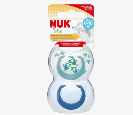 NUK ヌーク スター おしゃぶり ターコイズ/ブルー サイズ2 6〜18ヶ月 2個