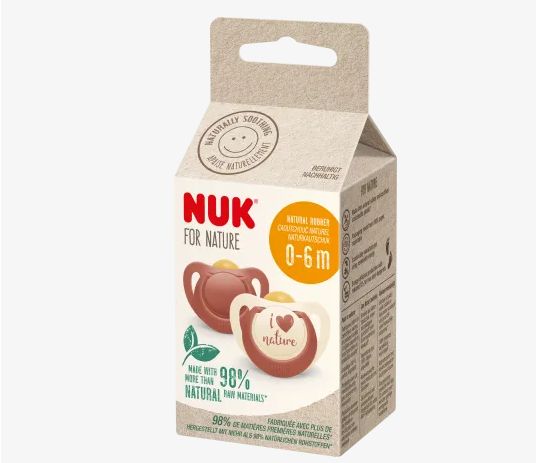 NUK ヌーク フォーネイチャーラテックス おしゃぶり レッド サイズ1 0〜6ヶ月 2個