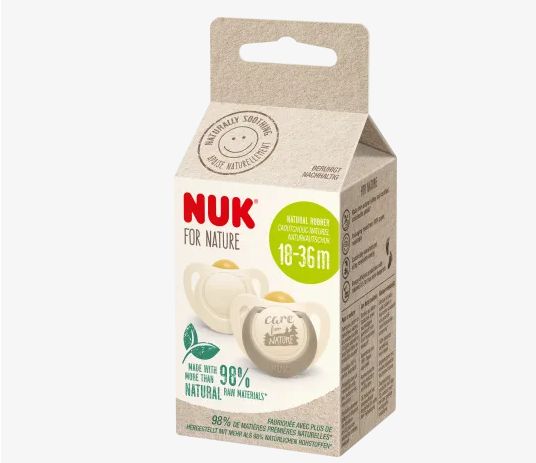 NUK ヌーク フォーネイチャーラテックス おしゃぶり クリーム サイズ3 18〜36ヶ月 2個