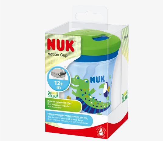 NUK ヌーク エボリューション アクションカップ グリーン/ブルー 12ヶ月から 230ml 1個