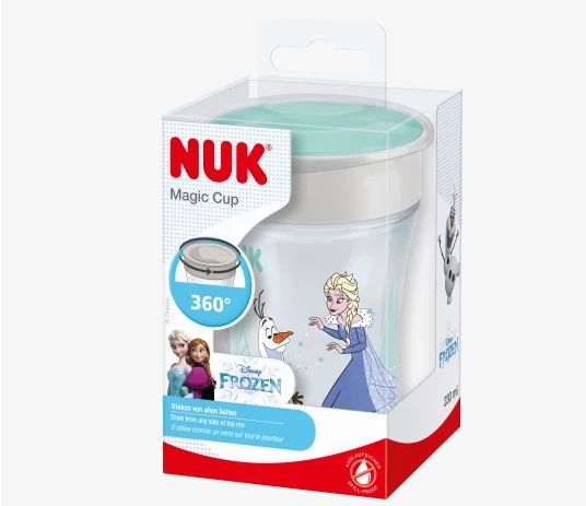 NUK ヌーク マジックカップ アナと雪の女王 シルバー/ターコイズ 8ヶ月から 230ml 1個