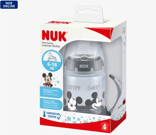 NUK ヌーク ファーストチョイス ドリンクボトル ディズニー グレー 6か月から 150ml 1個