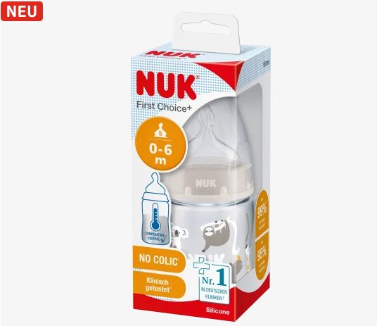 NUK ヌーク ファーストチョイス 哺乳瓶 グレー サイズ1 0〜6ヶ月 150ml 1個