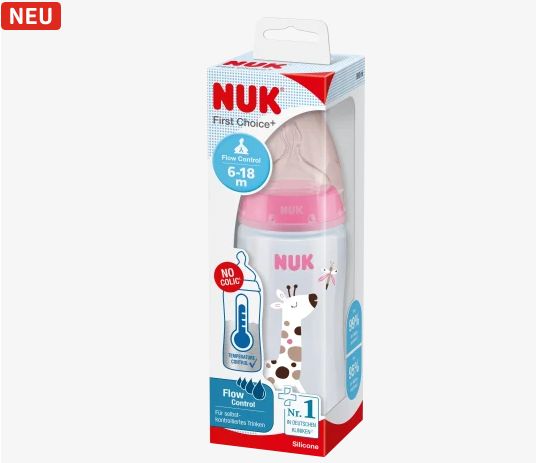 NUK ヌーク ファーストチョイス 哺乳瓶 ローズ サイズ2 6〜18ヶ月 300ml 1個