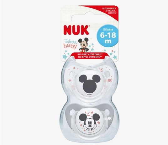 NUK ヌーク ディズニーベビー おしゃぶり ホワイト/グレー サイズ2 6〜18ヶ月 2個