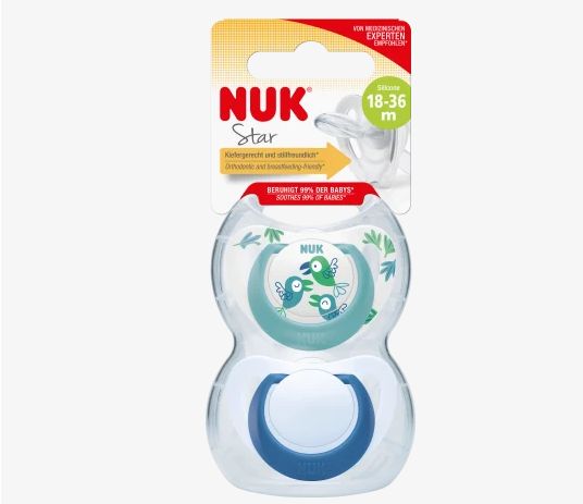 NUK ヌーク スター おしゃぶり ターコイズ/ブルー サイズ3 18〜36ヶ月 2個