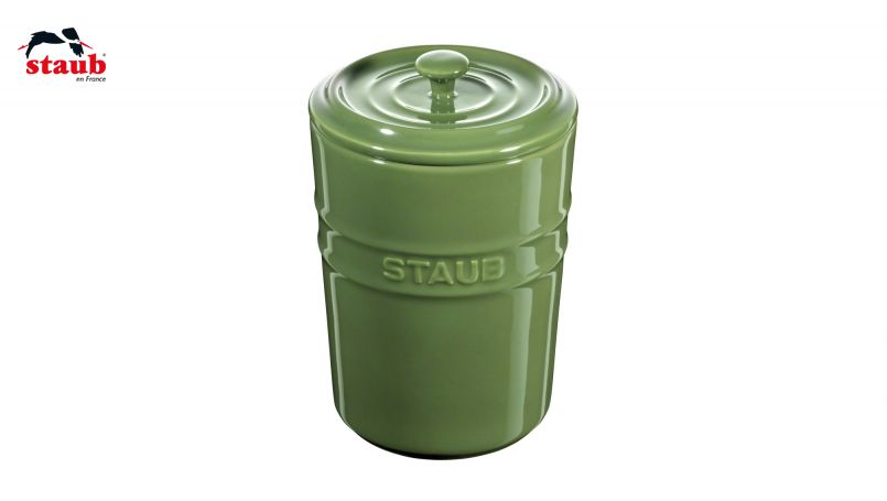 ストウブ(STAUB) ストレージ 収納容器 1L、バジルグリーン