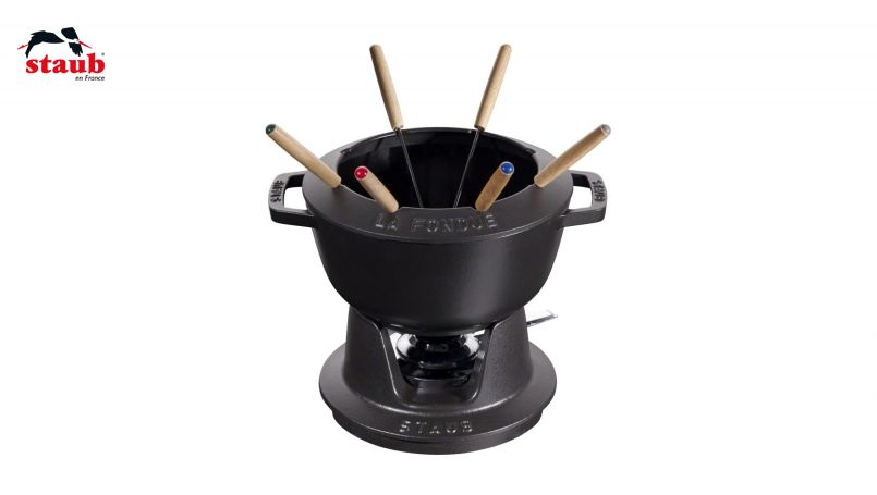 staub ストウブ 「 フォンデュセット ブラック 20cm - 調理器具