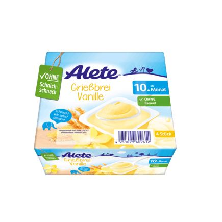 Alete ミルクカップ セモリナ粥 バニラ 10か月から 100g×4個(0.4g)