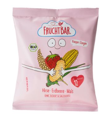 FruchtBar スナック クランチスティック キビ・イチゴ・トウモロコシ 12か月から 30g