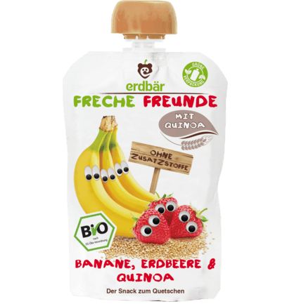 Freche Freunde スクイズパック バナナ・イチゴ・キノア 1歳から 100g