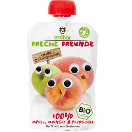 Freche Freunde スクイズパック 100%リンゴ・マンゴー・桃 1歳から 100g