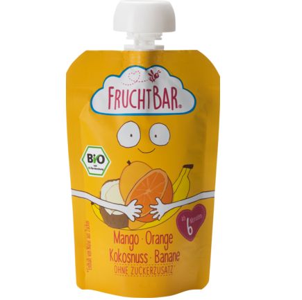 FruchtBar スクイズパック  マンゴー・オレンジ・ココナッツ・バナナ 6か月から 100g