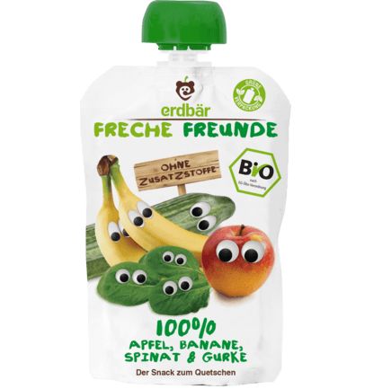 Freche Freunde 100%リンゴ・バナナ・ホウレンソウ・キュウリ 1歳から 100g