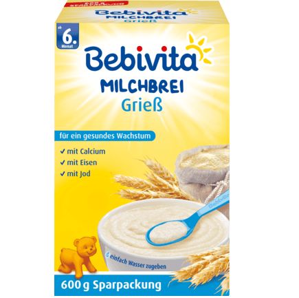 Bebivita セモリナ小麦のミルク粥 6か月から 0.6kg