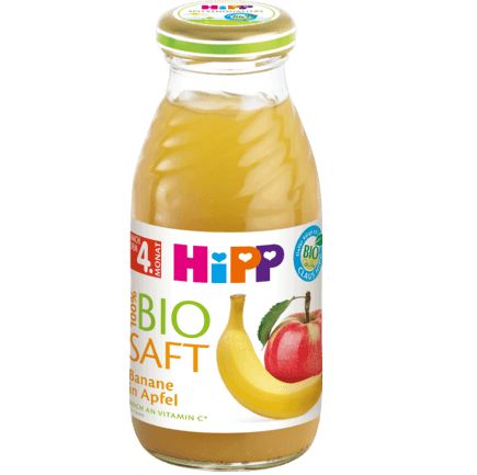 Hipp ジュース 100%オーガニックジュース リンゴ・バナナ 4か月から 200ml