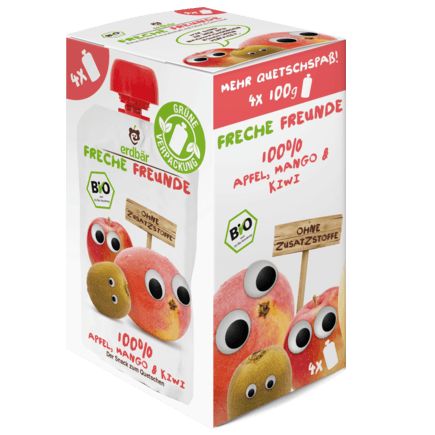 Freunde スクイズパック 100%リンゴ・マンゴー・キウイ 1歳から 100g×4個
